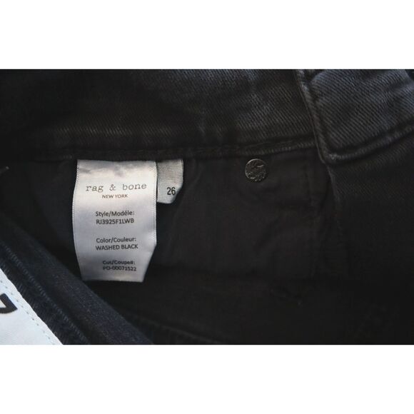 Rag & Bone Women Sz 26 Washed Black The Shannon Relaxed Straight Leg Jeans - Picture 6 of 13
